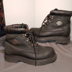 Harley-Davidson Black Ankle Boots with Rugged Sole